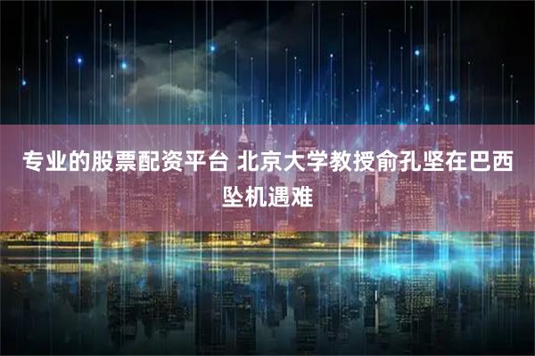 专业的股票配资平台 北京大学教授俞孔坚在巴西坠机遇难